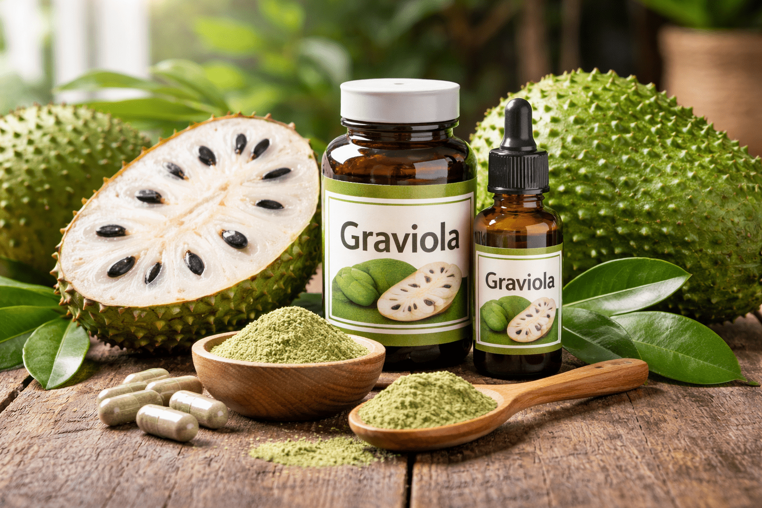 Graviola amazonska biljka – plod, prah i kapsule graviola suplementa