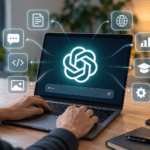 OpenAI ChatGPT na laptopu sa prikazom mogućnosti AI asistenta